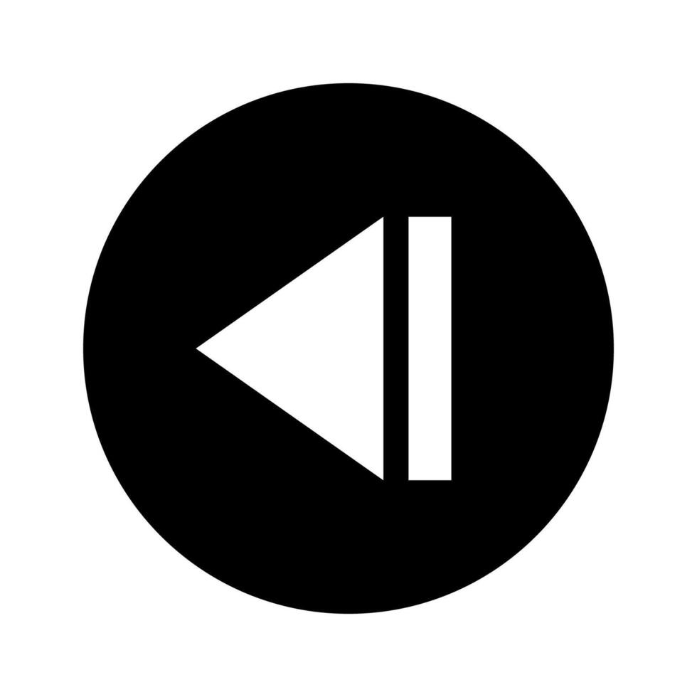 back icon, step backward next icon, media control skip back symbol vector