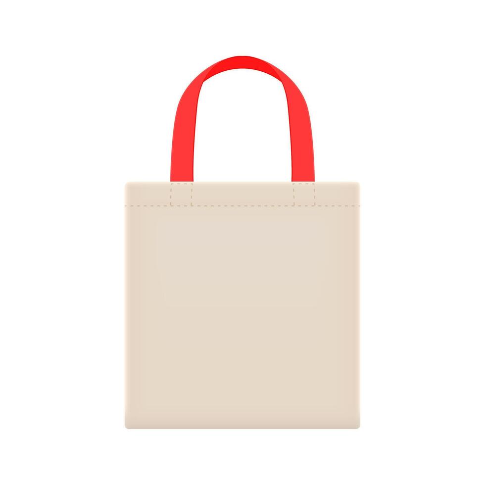 tote bag with red handle, cloth bags blank, cotton yarn cloth bags illustration, fabric cloth bag template for design vector