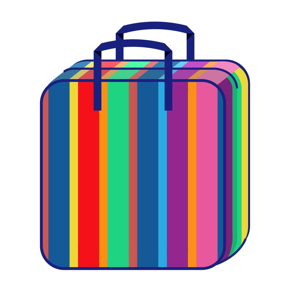 rainbow plastic shopping bag, cargo, stock, shipping, delivery, transportation and cargo packaging concept, colored bag rainbow isolated on white vector