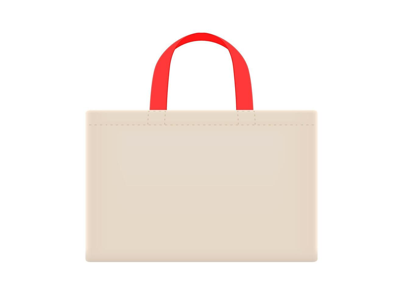 tote bag with red handle, cloth bags blank, cotton yarn cloth bags illustration, fabric cloth bag empty for design vector