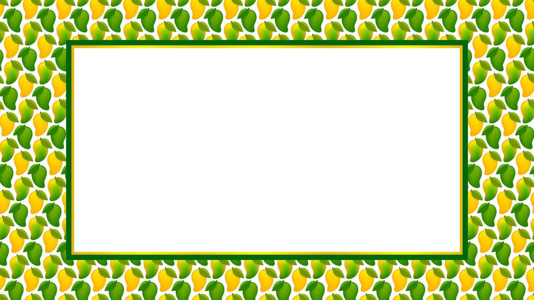 mango fruit frame for copy space, banner frame with mango for background, mango pattern yellow green for banner advertisement, mango fruit ripe and raw pattern for text ad space vector