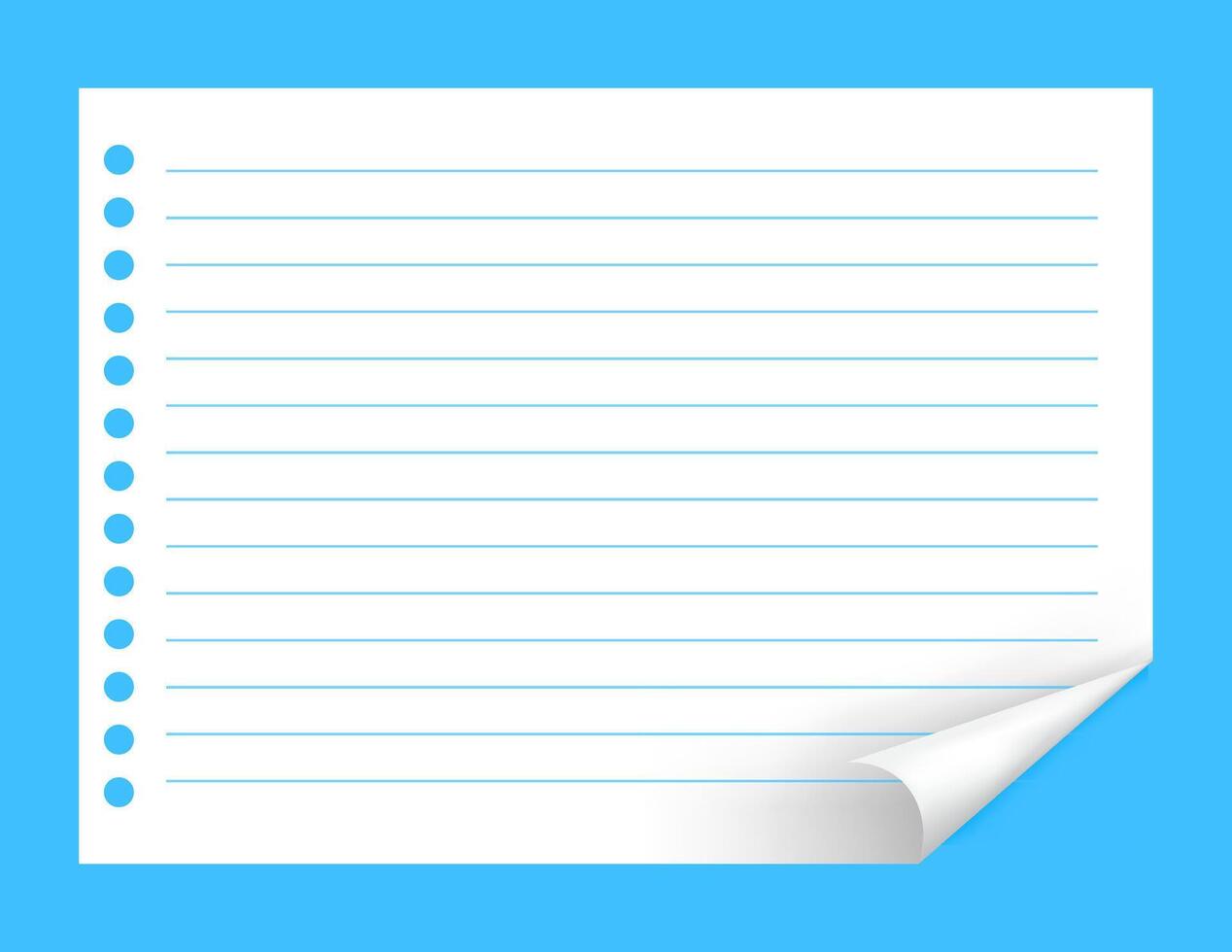template a4 paper mock-up, paper line with curl corner, empty white paperwork a4 landscape layout, blank rectangle paper for background vector
