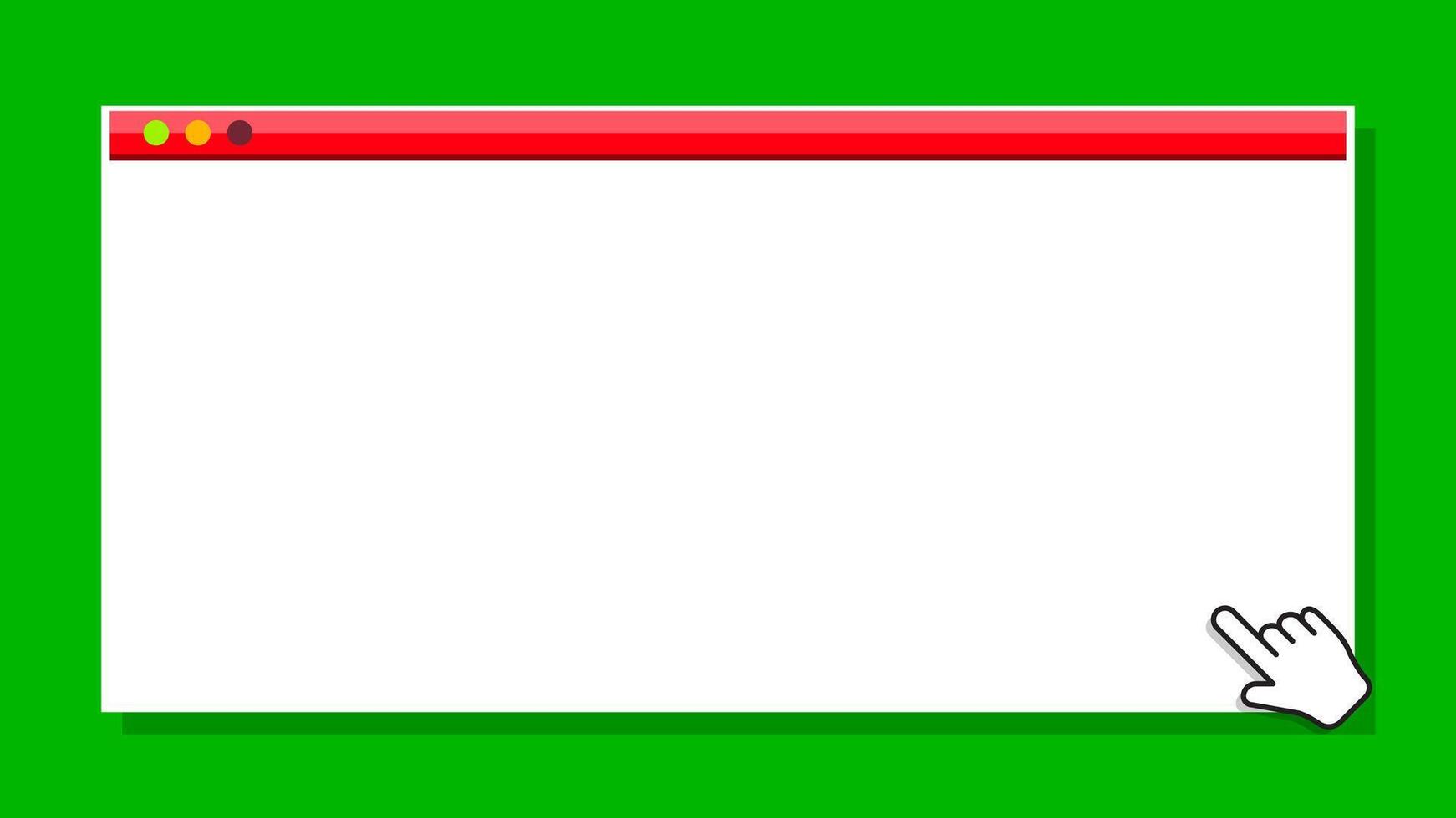window form blank on green for banner background, template window frame on green, copy space, mock-up display social for user website interface vector