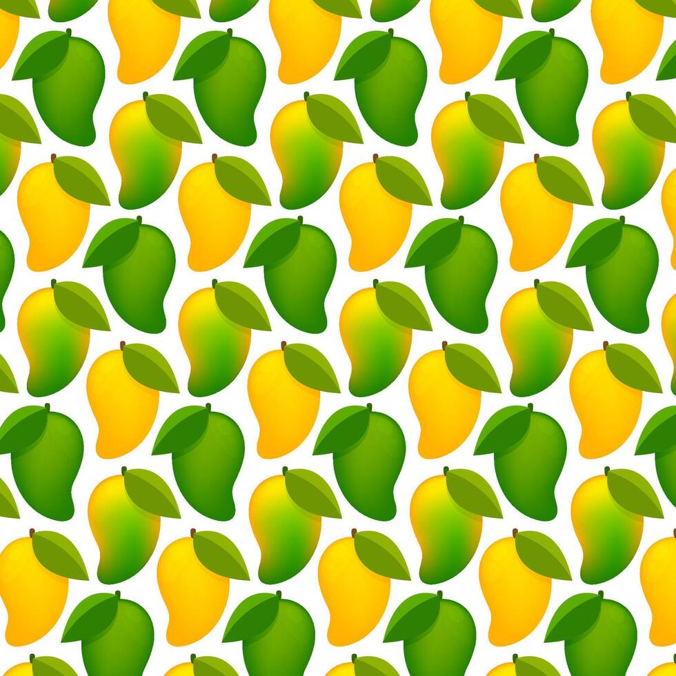 mango ripe and raw mango for background, mango pattern yellow green for illustration, clip art mango fruit pattern for a wallpaper vector