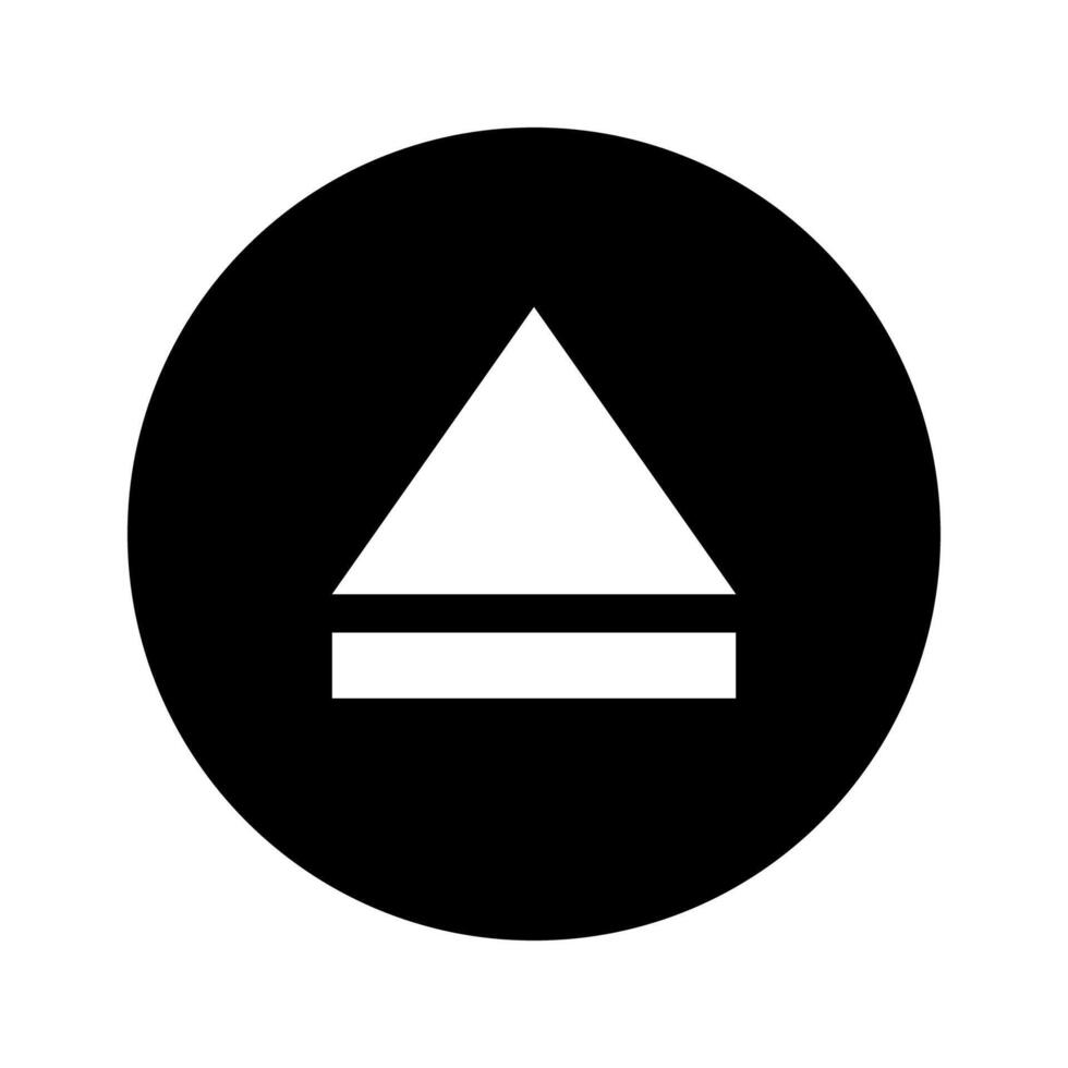 eject icon, eject symbol in circle shape, eject icon for graphic media vector