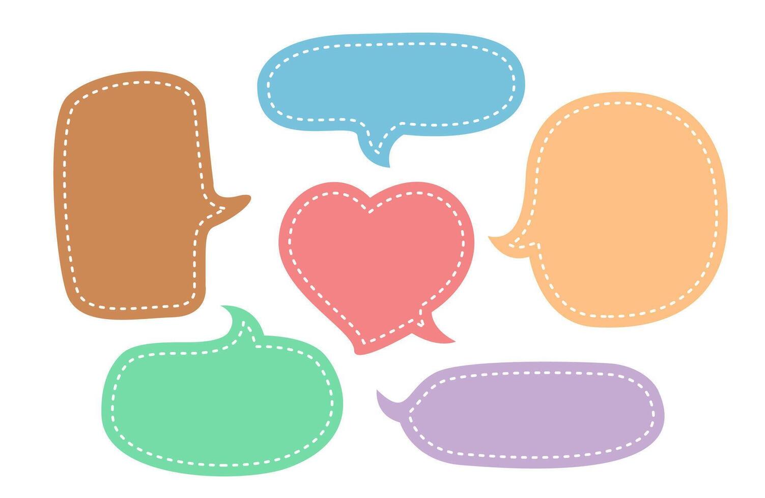 speech bubble chat pastel color and cute heart shape, balloon speech for dialog box, speech bubble frame for text title discussion vector