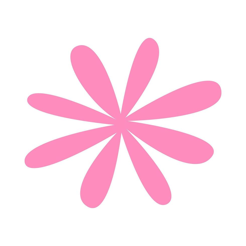 pink flower simple shape, flower pink pastel color vector
