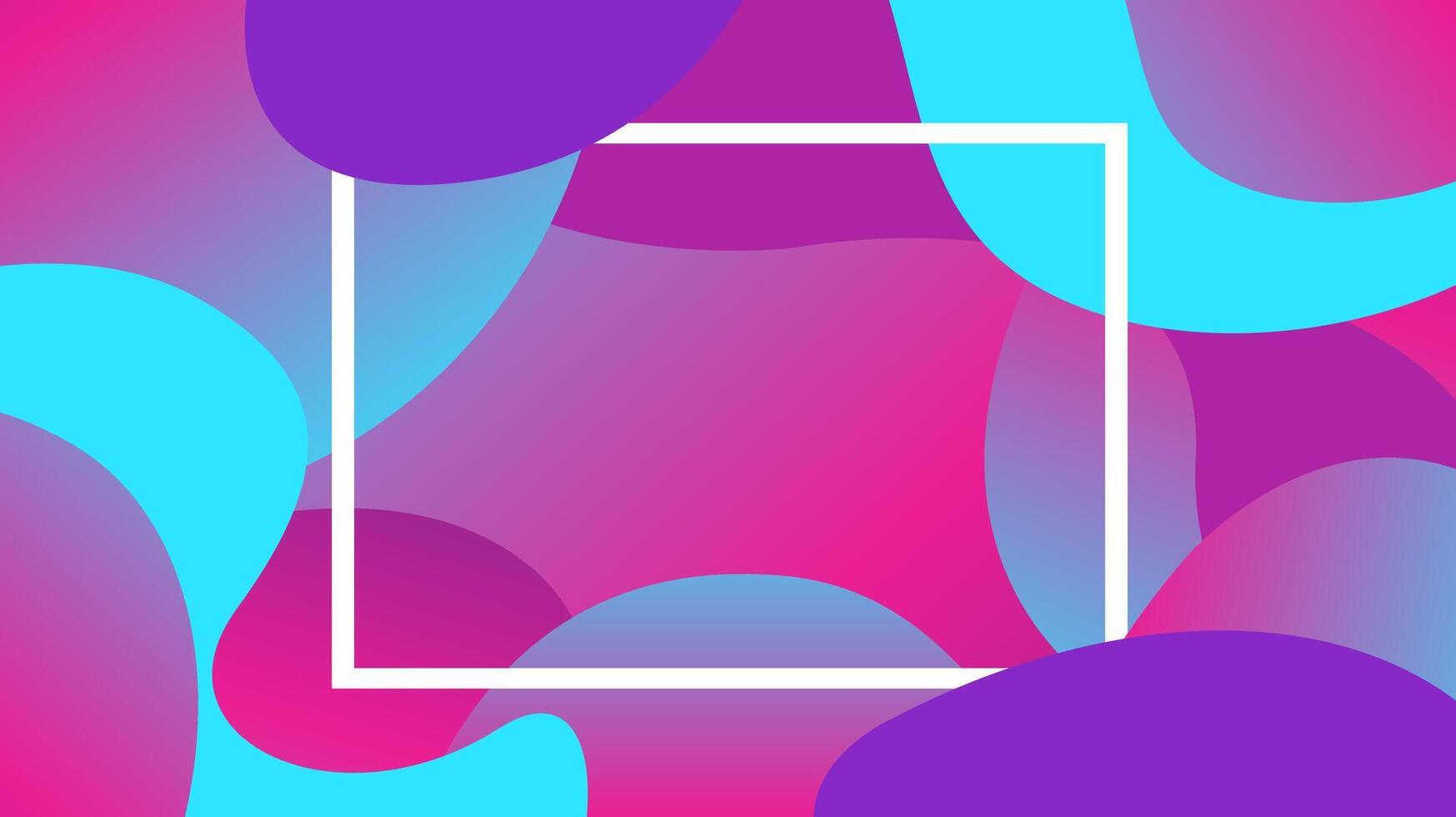 colorful free form shapes gradient and white frame, simple blob geometry wave flat lay, future geometric wavy purple modern, free form fluid fashionable, minimal gradients disco light sparkle colors vector