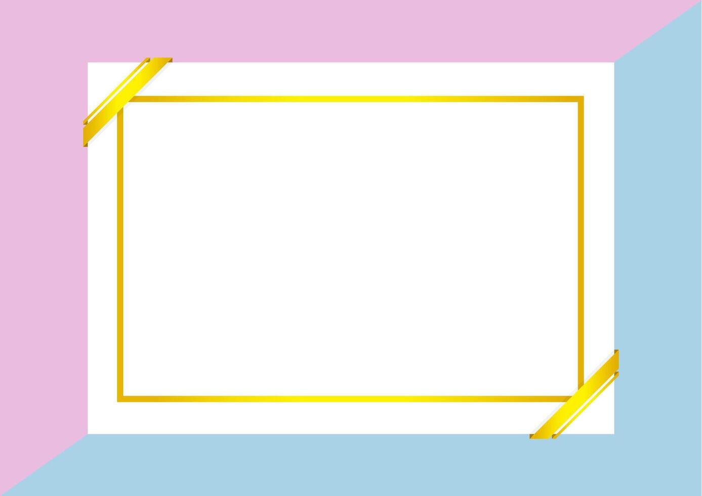 certificate template with gold frame on purple blue background vector