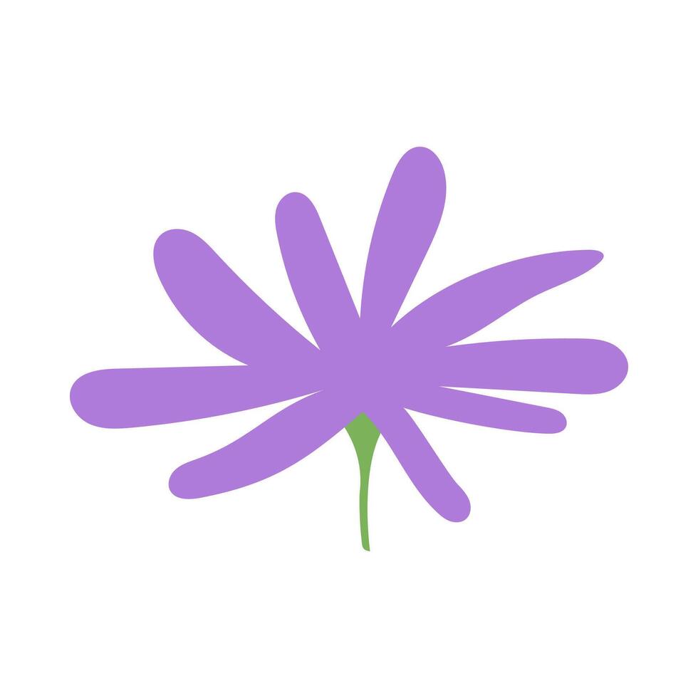 purple flower simple shape, flower purple graphic art vector