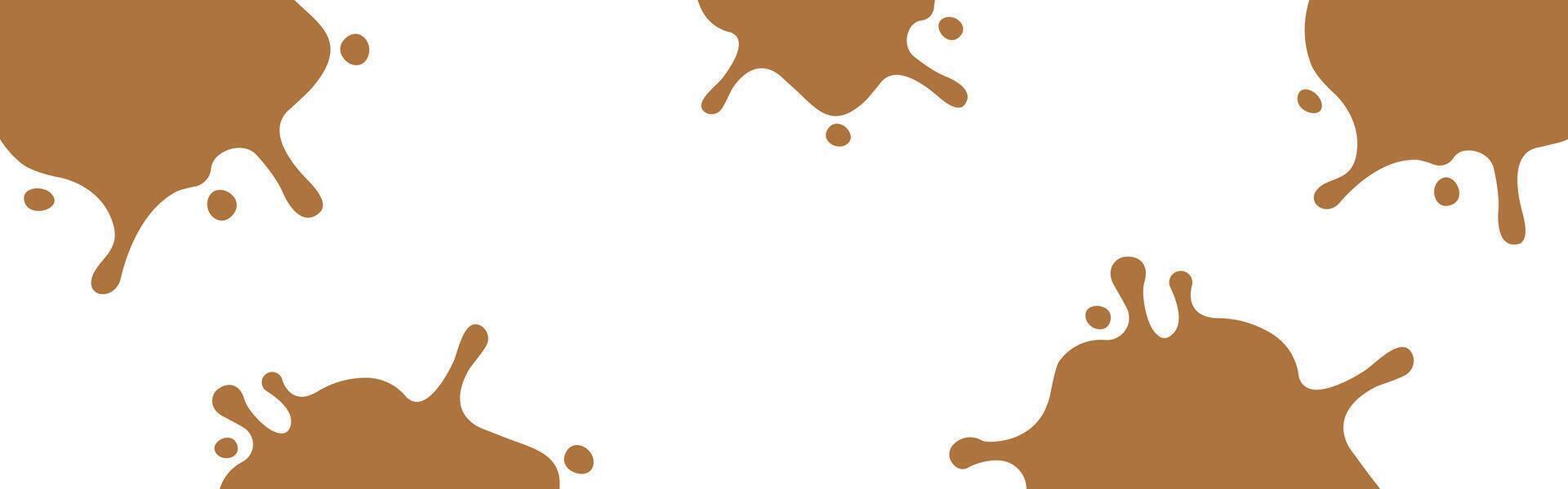 chocolate brown milk splash on white for banner, milky splatter isolated on white background, copy space, milk blob shape for graphic symbol, blot stain of milk splashing vector