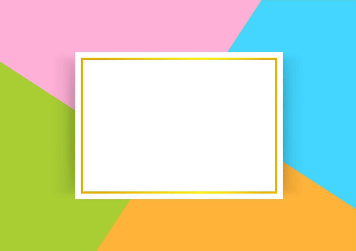 certificate template with gold frame on colorful background vector