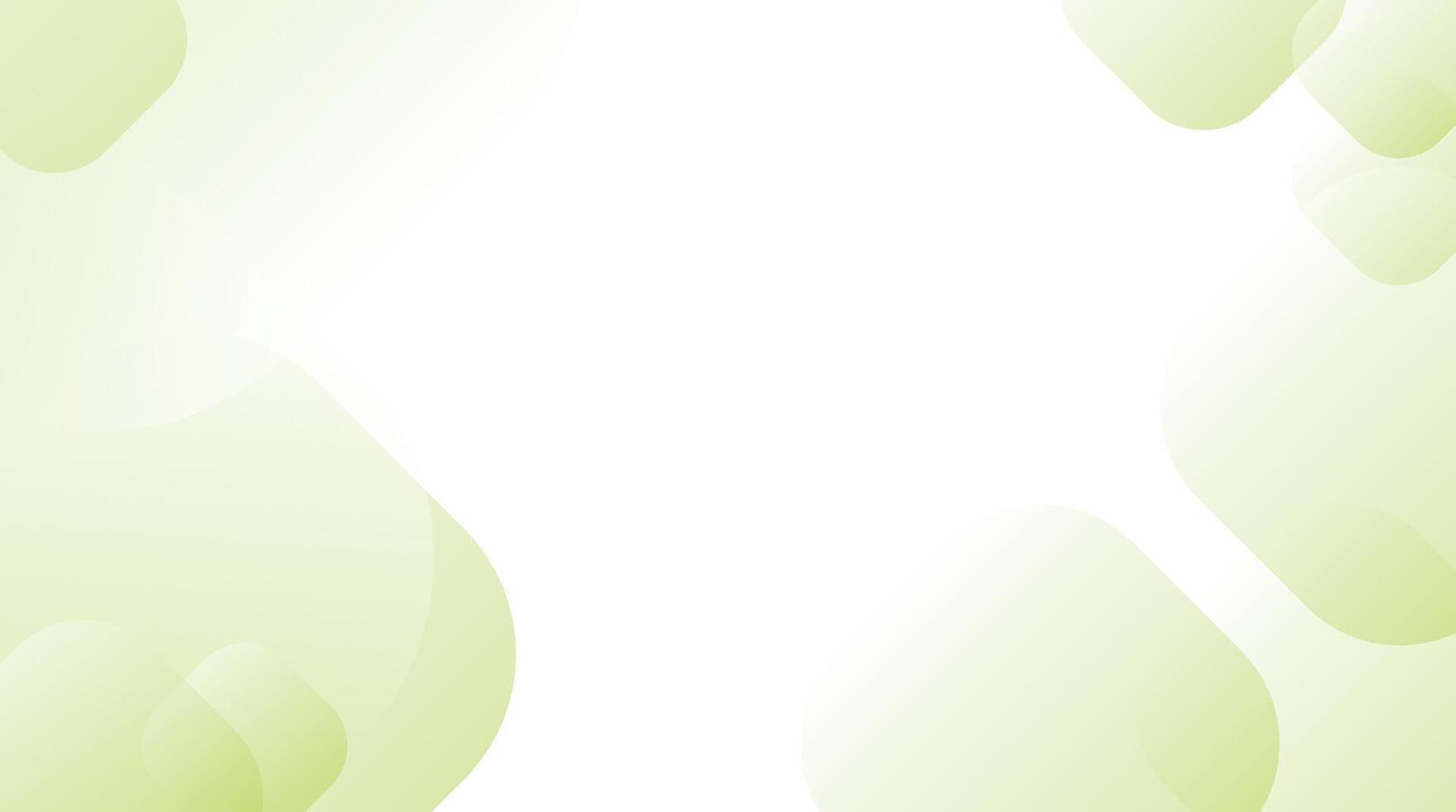Green background with abstract shapes and leaves vector