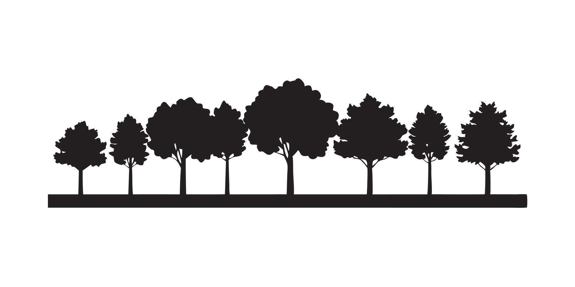 Forest tree line silhouette artwork vector