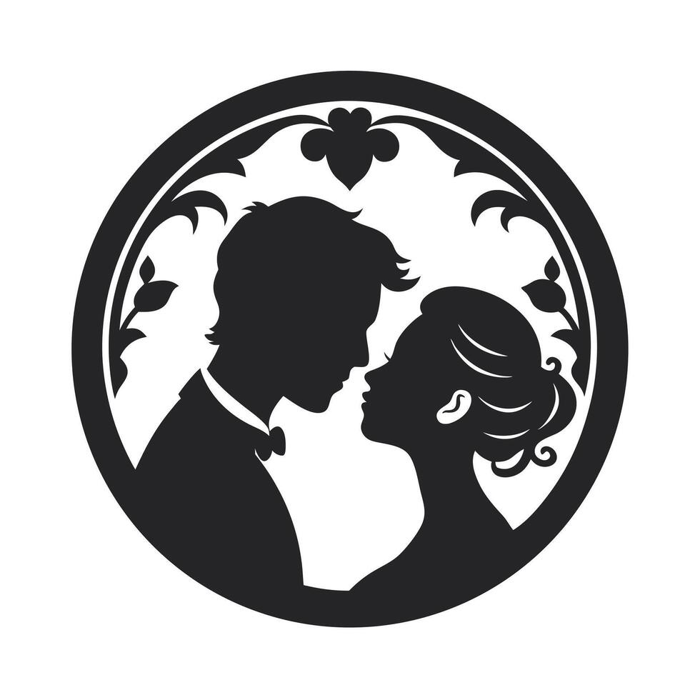 Man kissing womans forehead gently vector