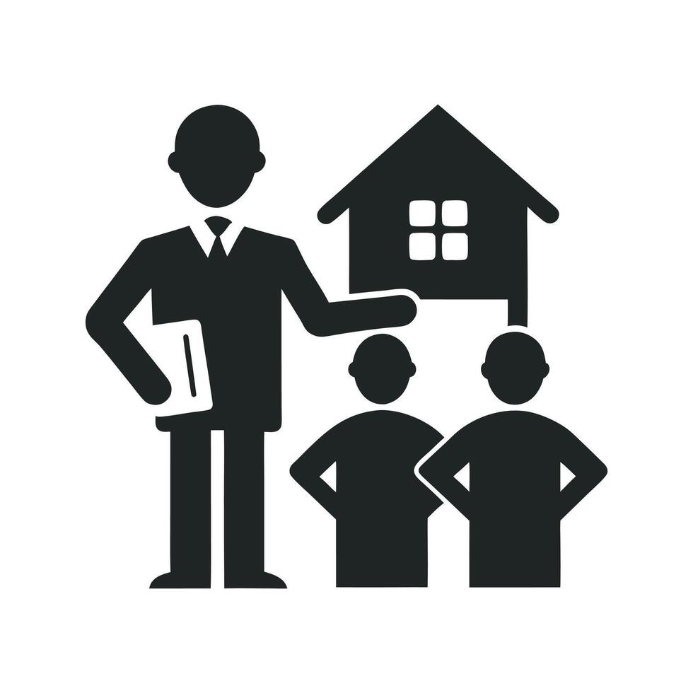 Realtor Showing Property To Interested Clients vector