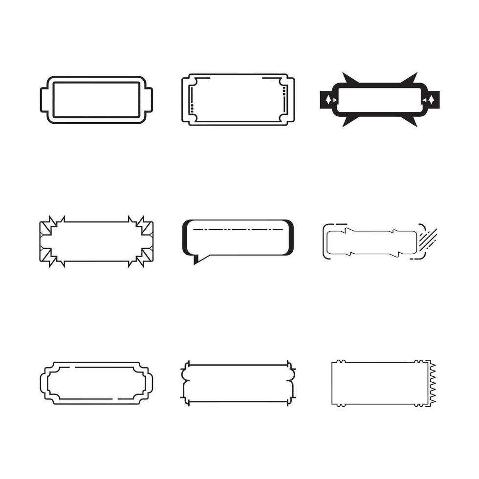 Soft button border silhouette bundle vector