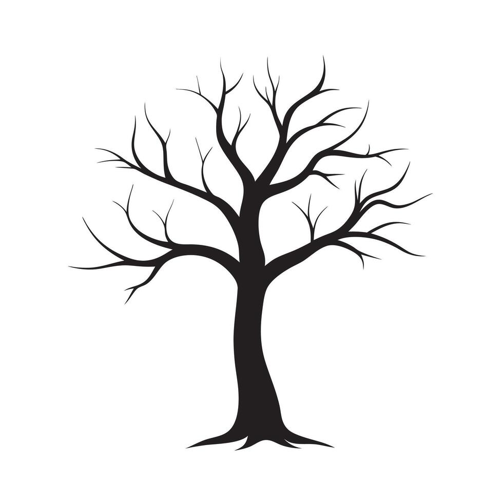 Silhouette of a lone bare tree vector