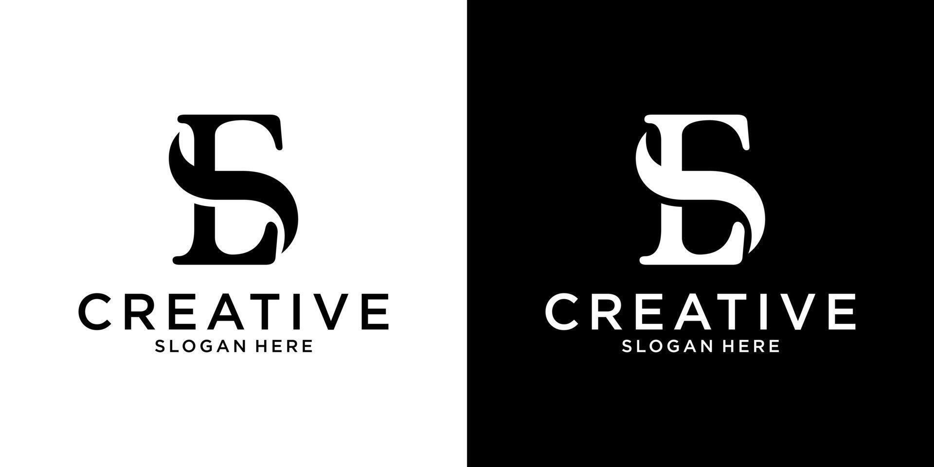 ES or SE initial letter logo design concept vector