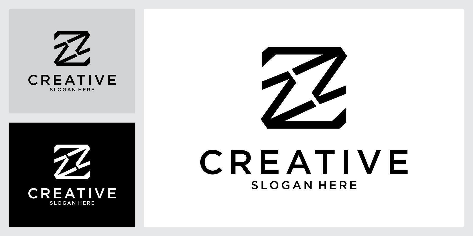 Letter Z or ZZ monogram logo design vector