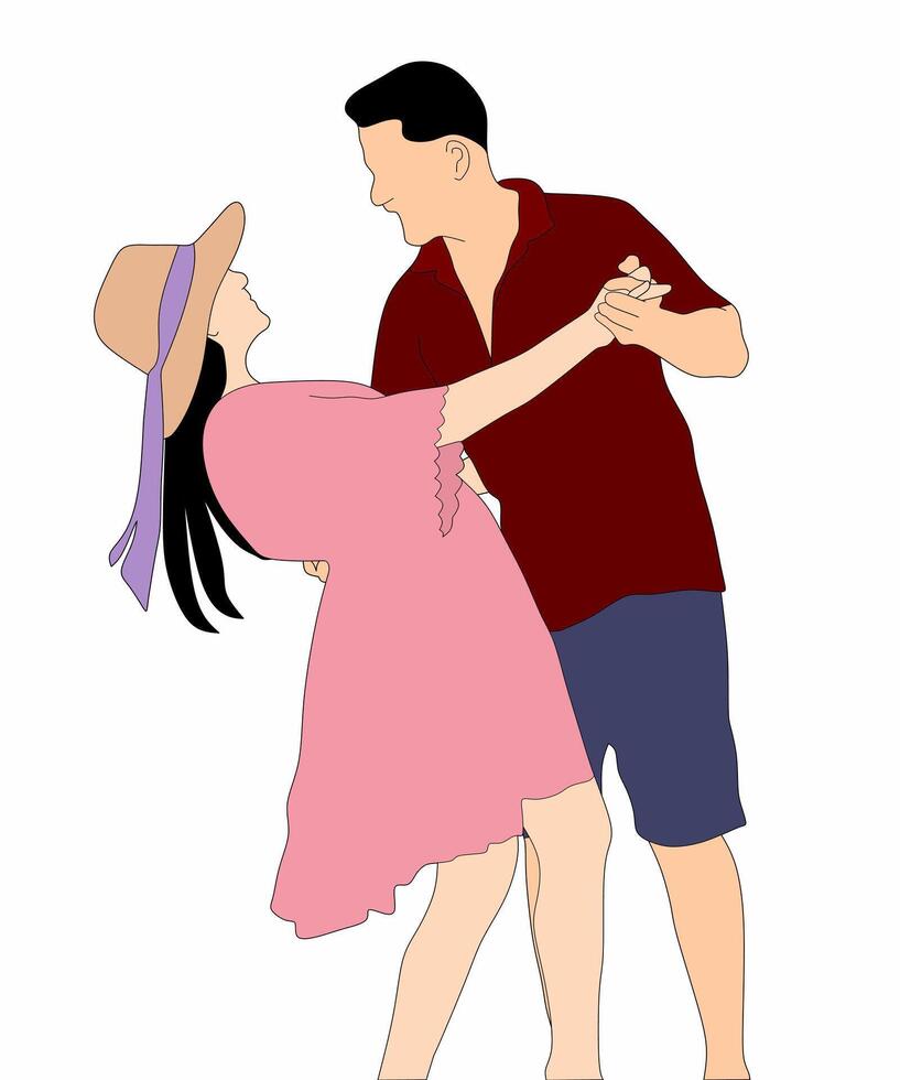 Happy Couple Dancing Together vector