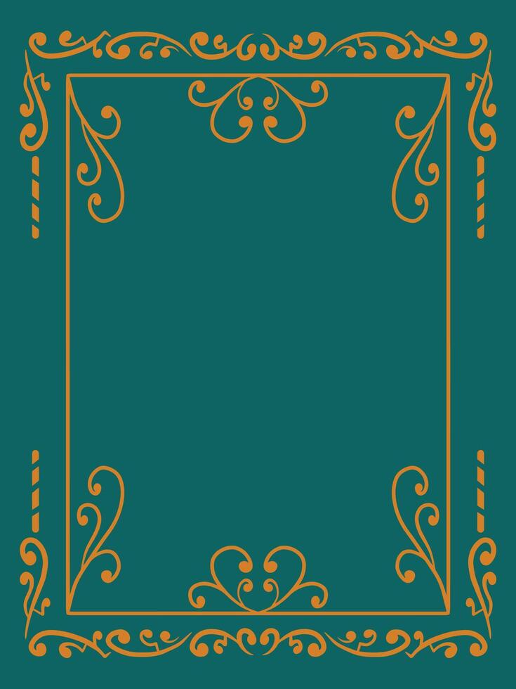 Swirl Corner Outline with Ornamental Frame Look vector