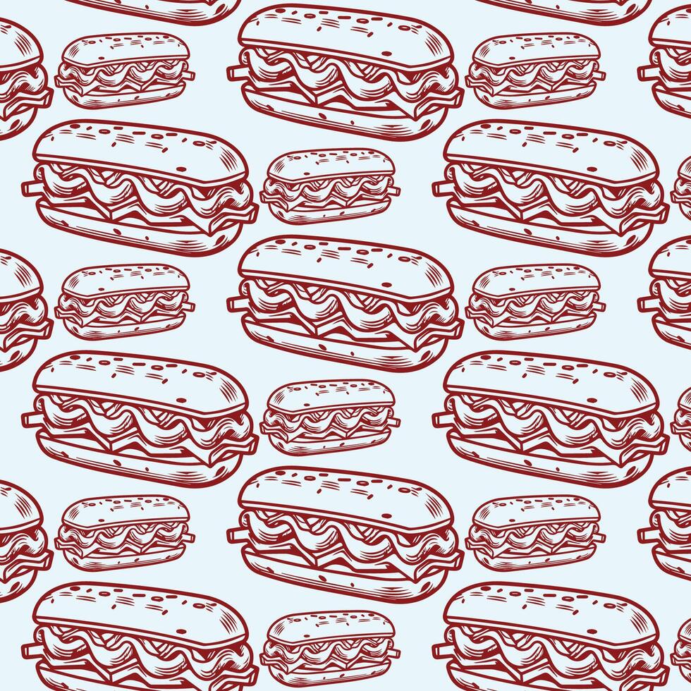 Tasty Hotdog Pattern Background vector