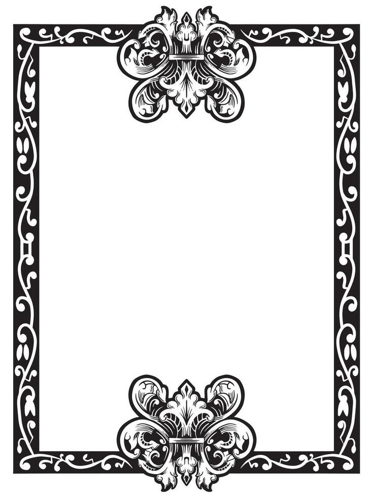 Outline Frame with Traditional Embellishments vector