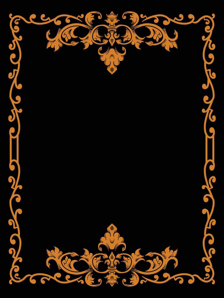 Scroll Ornament in Ornamental Frame Artwork vector
