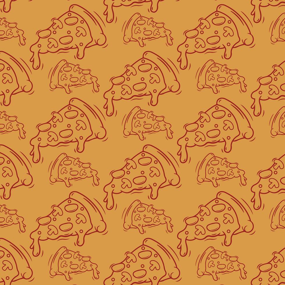 Tasty Pizza Pattern Background vector