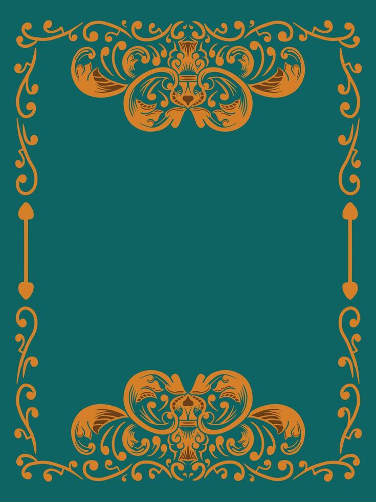 Monogram Logo Frame with Ornamental Pattern vector