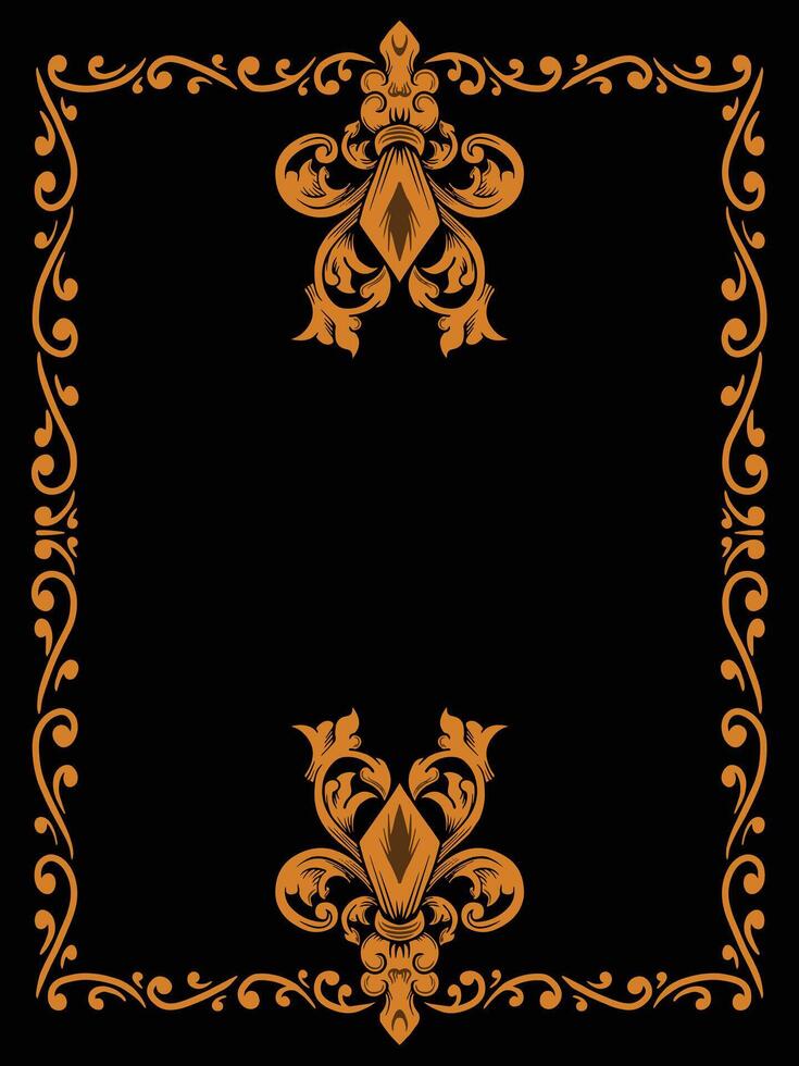 Ornamental Frame with Scroll Motifs vector