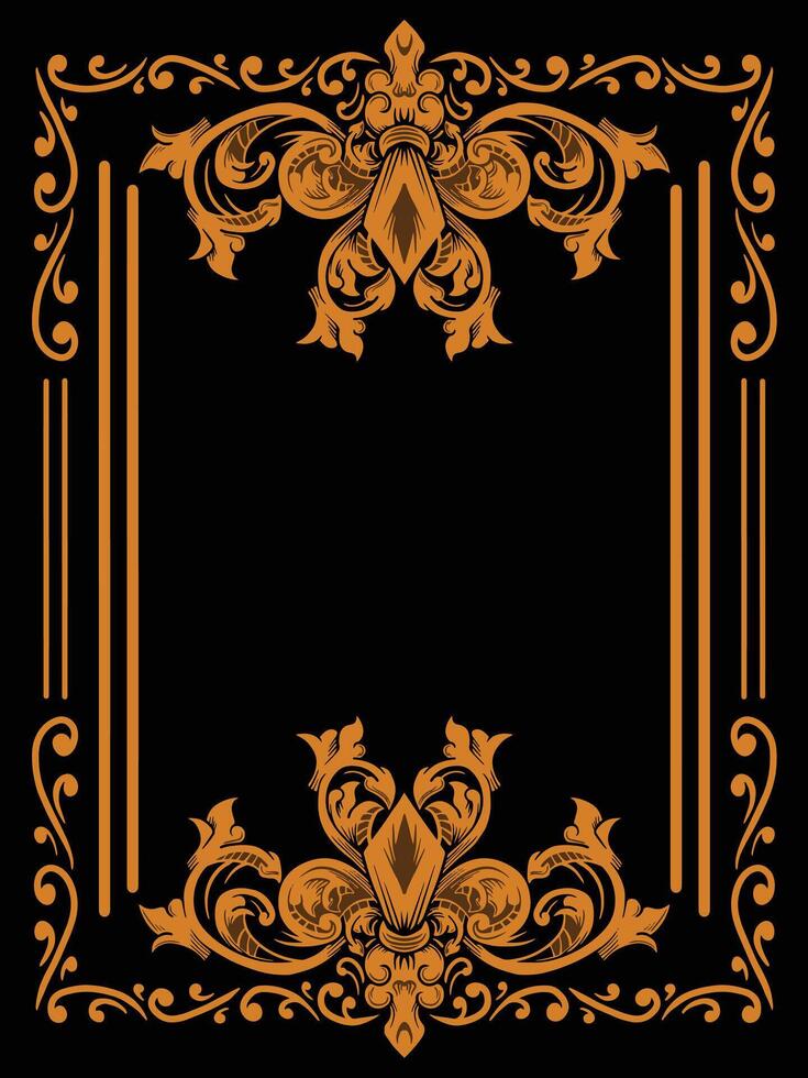 Artistic Scroll Frame with Ornamental Lines vector