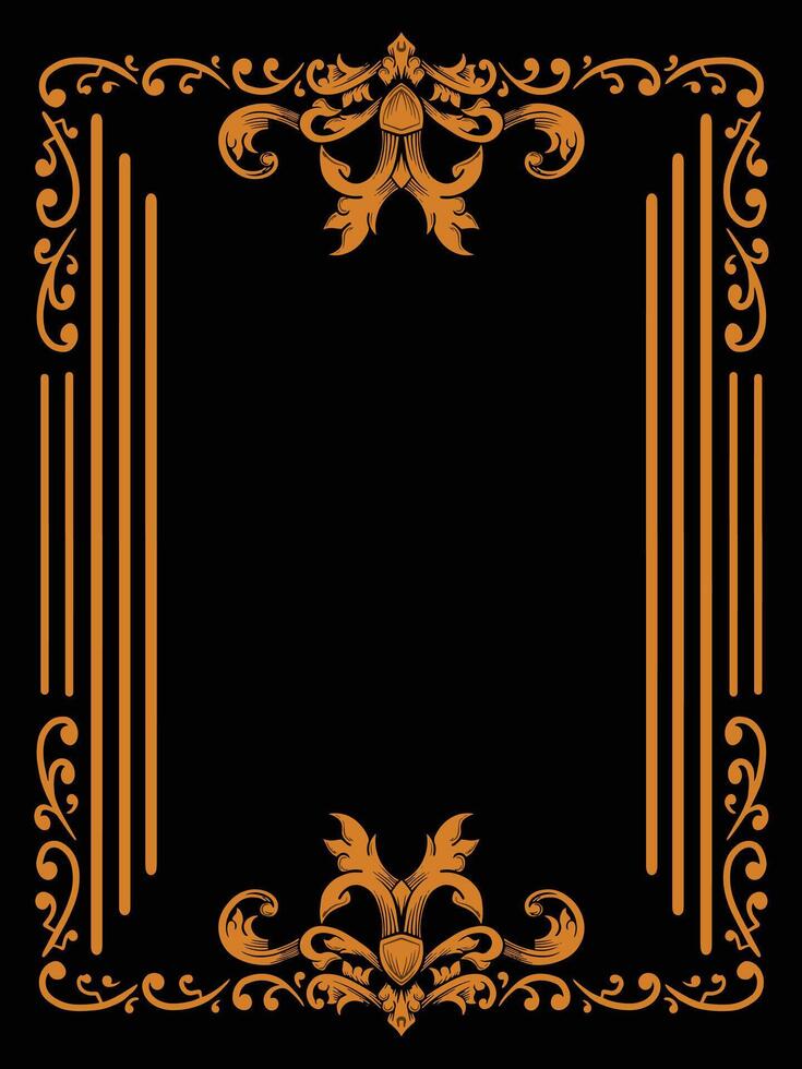 Antique Scrolls in Ornamental Frame Template vector