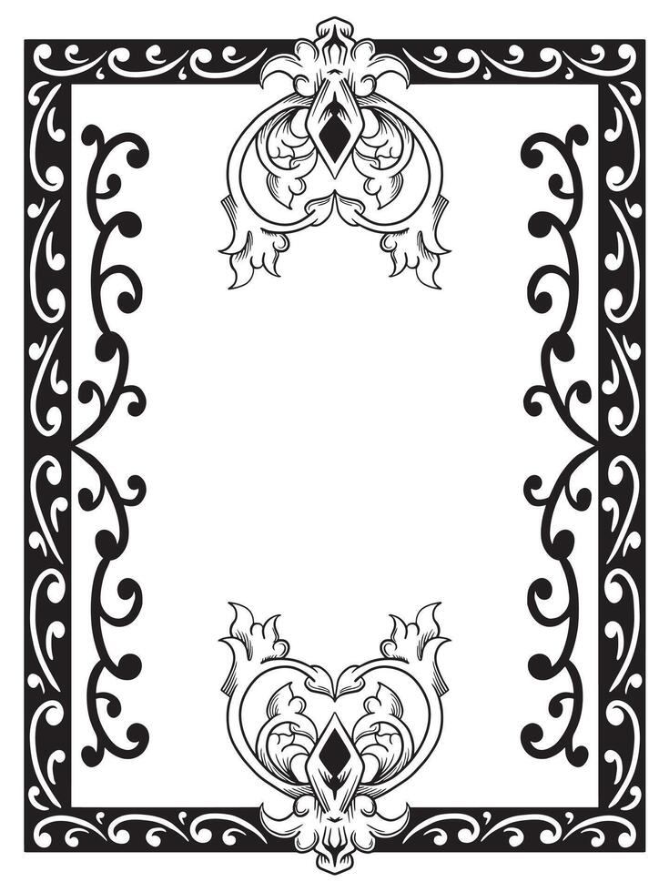 Engraved Line Art Frame for Classic Designs vector