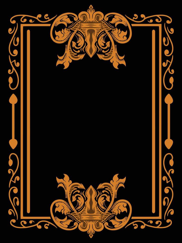 Romantic Ornamental Frame Border Illustration vector