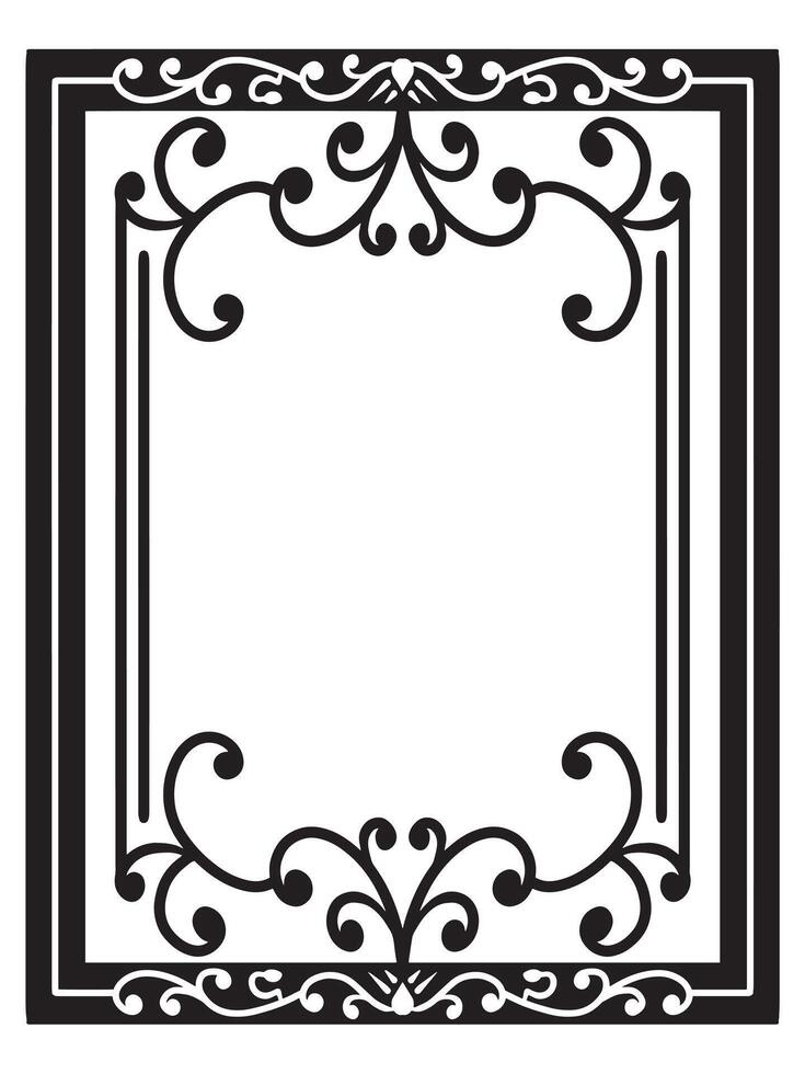 Minimal Scroll Frame with Black Line Art vector