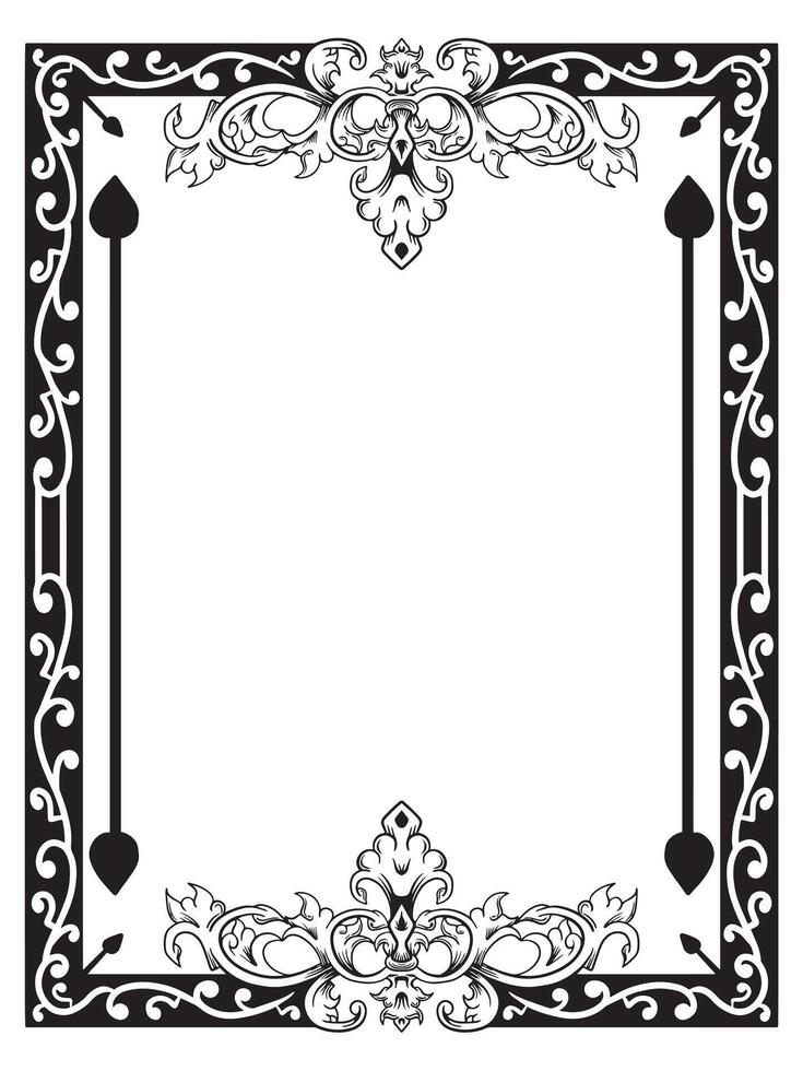 Old Fashioned Outline Frame with Decoration vector