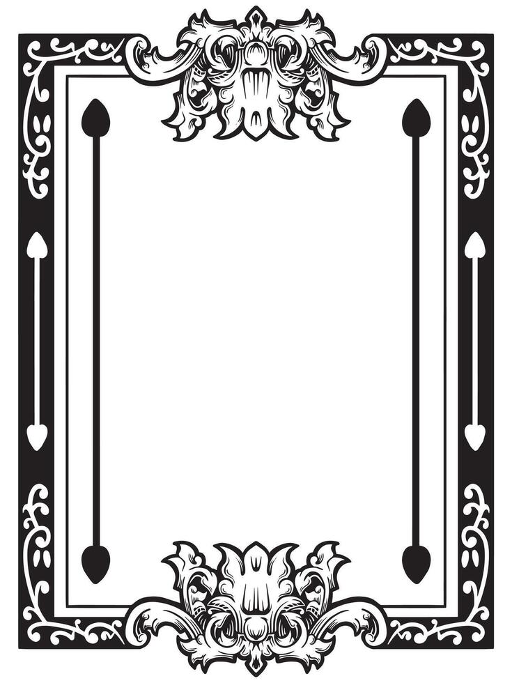 Frame Border Design Outlines with Ornamental Flourish vector