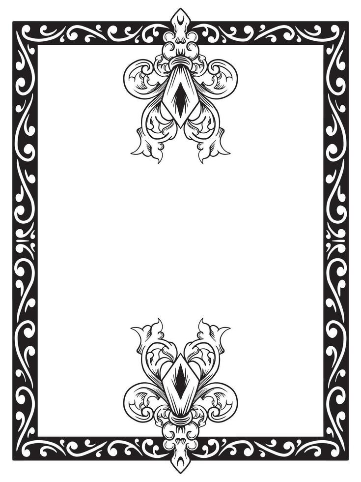 Black and White Invitation Frame Outline vector