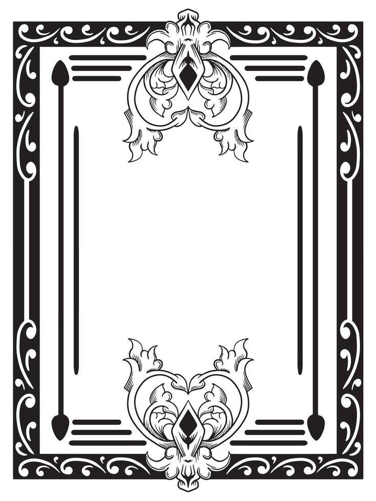 Outline Frame with Flourish Edge Detail vector