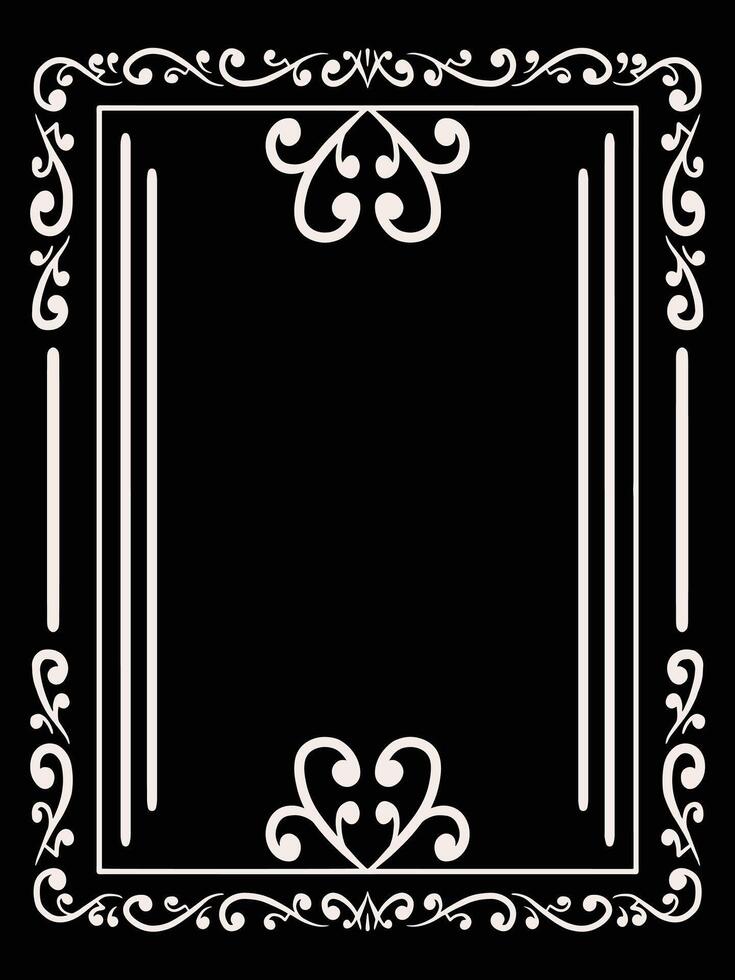 Romantic Scrollwork Frame with Ornamental Motifs vector