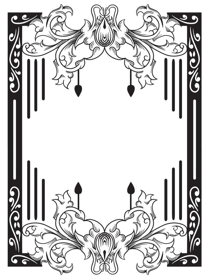 Ornamental Frame Outline for Certificates vector