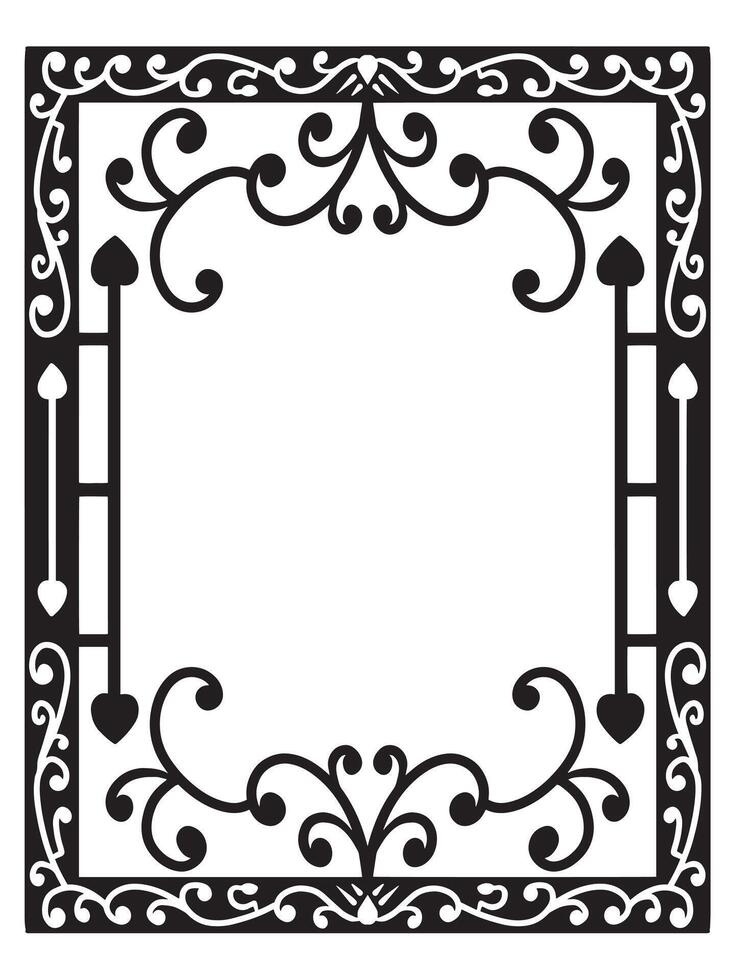 Black Outline Frame with Artistic Details vector