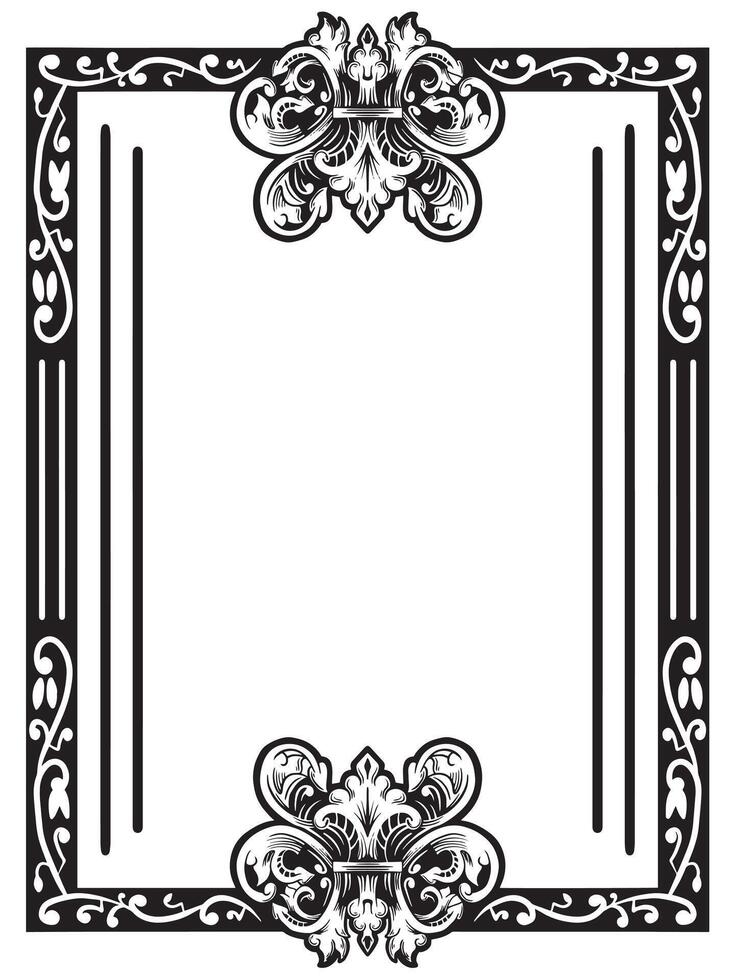 Romantic Ornamental Frame with Ink Details vector