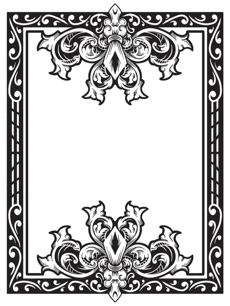 Classical Line Frame for Wedding Invitations vector