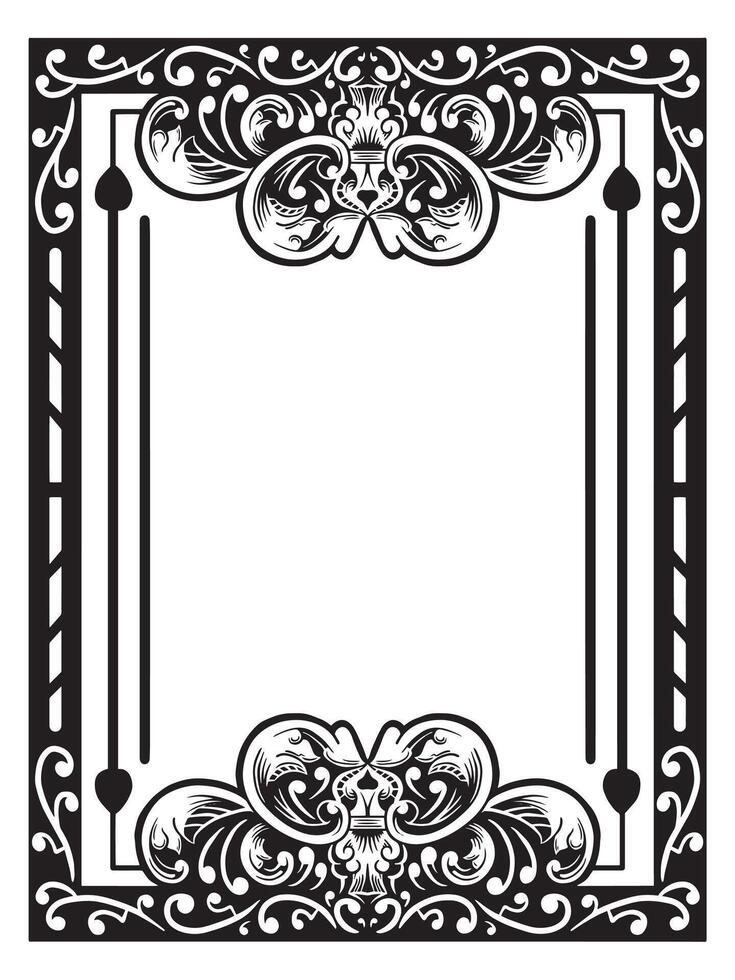 Elegant Frame with Black Outline Details vector