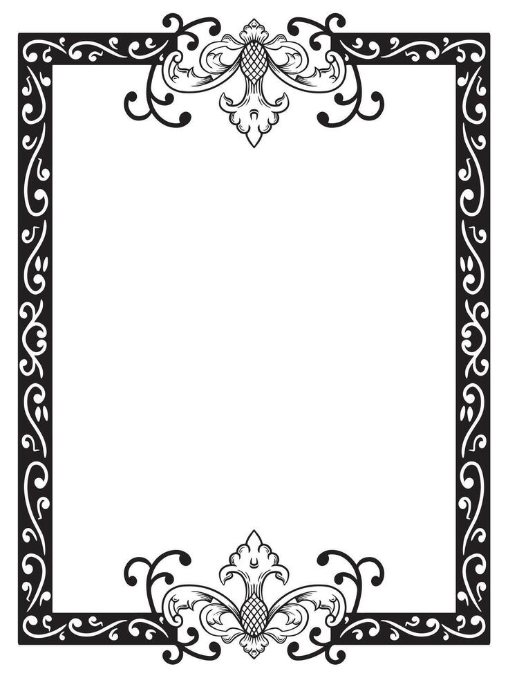 Antique Outline Frame with Decorative Corners vector