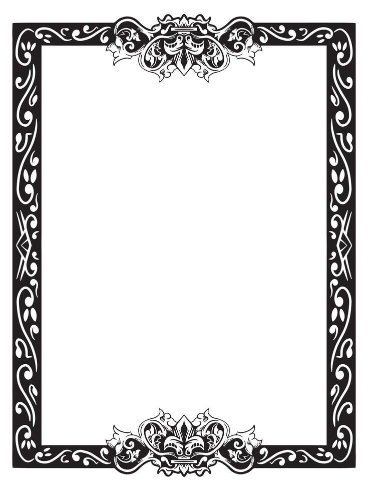 Vintage Outline Frame with Ornamental Details vector