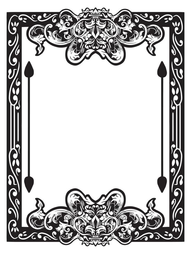 Retro Ornamental Frame in Black and White vector
